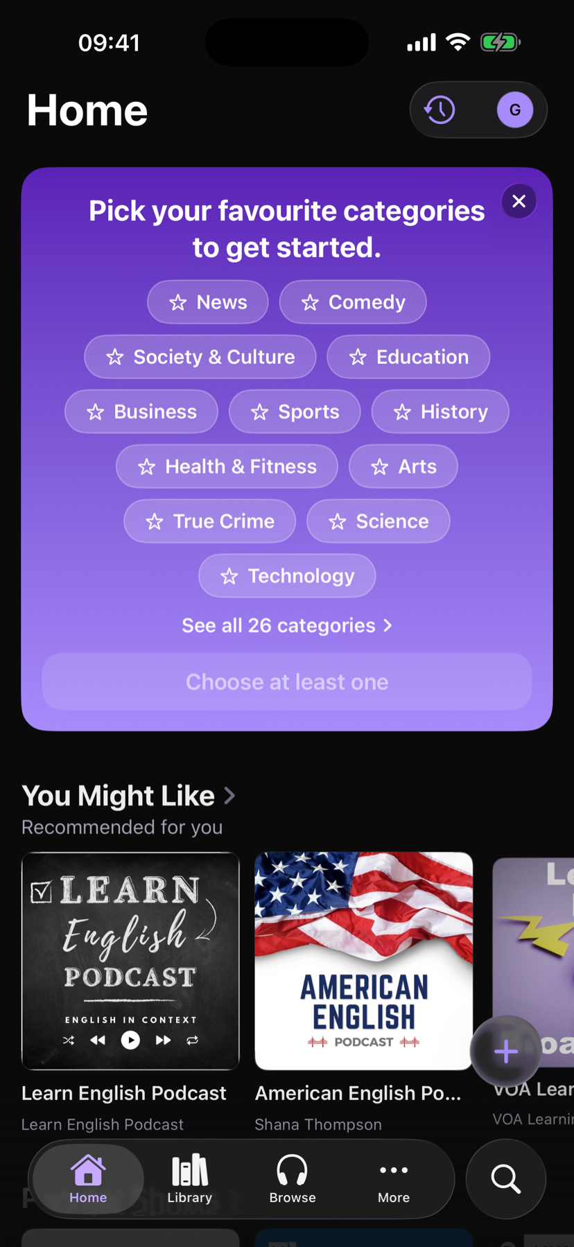Home — the shows you follow, ready to become lessons